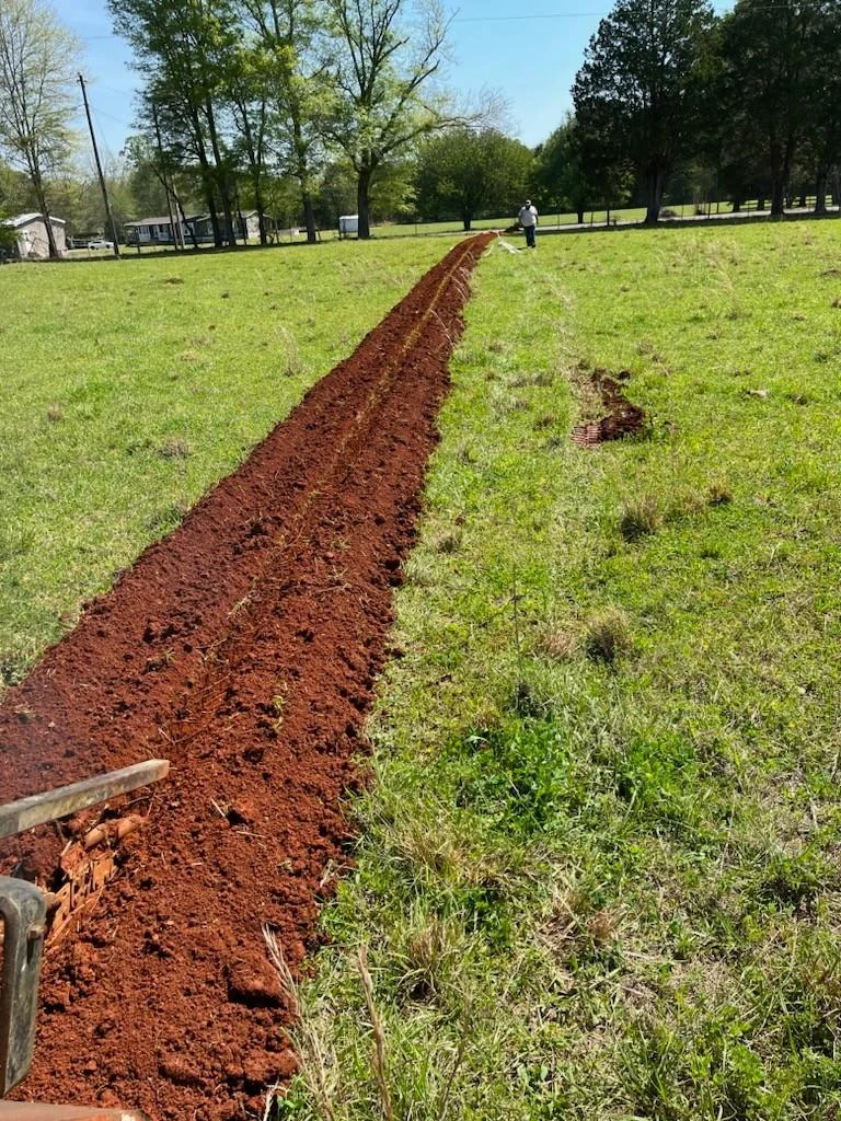 Trenching for new water line installation